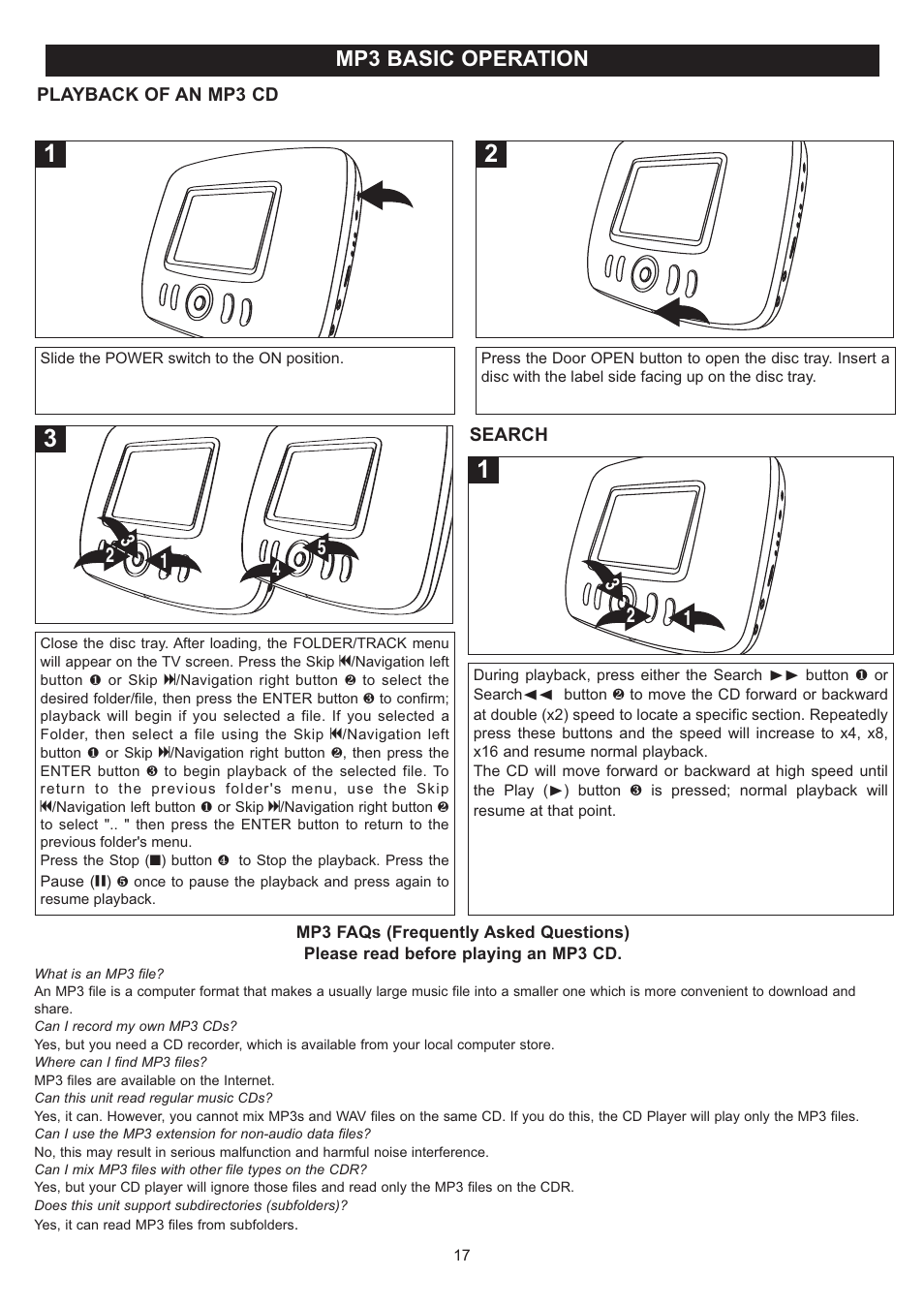 Mp3 basic operation | Disney DP3500-FLR User Manual | Page 18 / 23