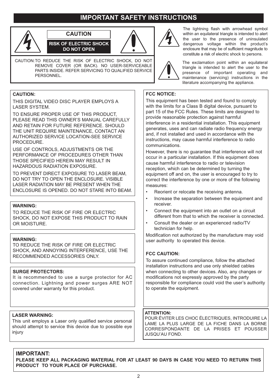 Important safety instructions | Disney DP3500-FLR User Manual | Page 3 / 23