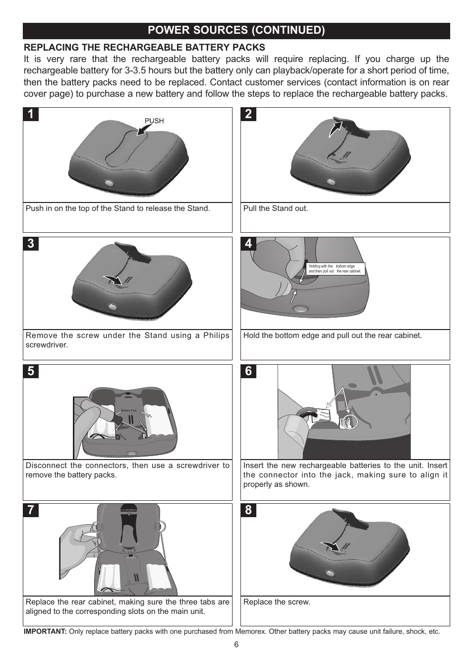 Power sources (continued) | Disney DP3500-FLR User Manual | Page 7 / 23