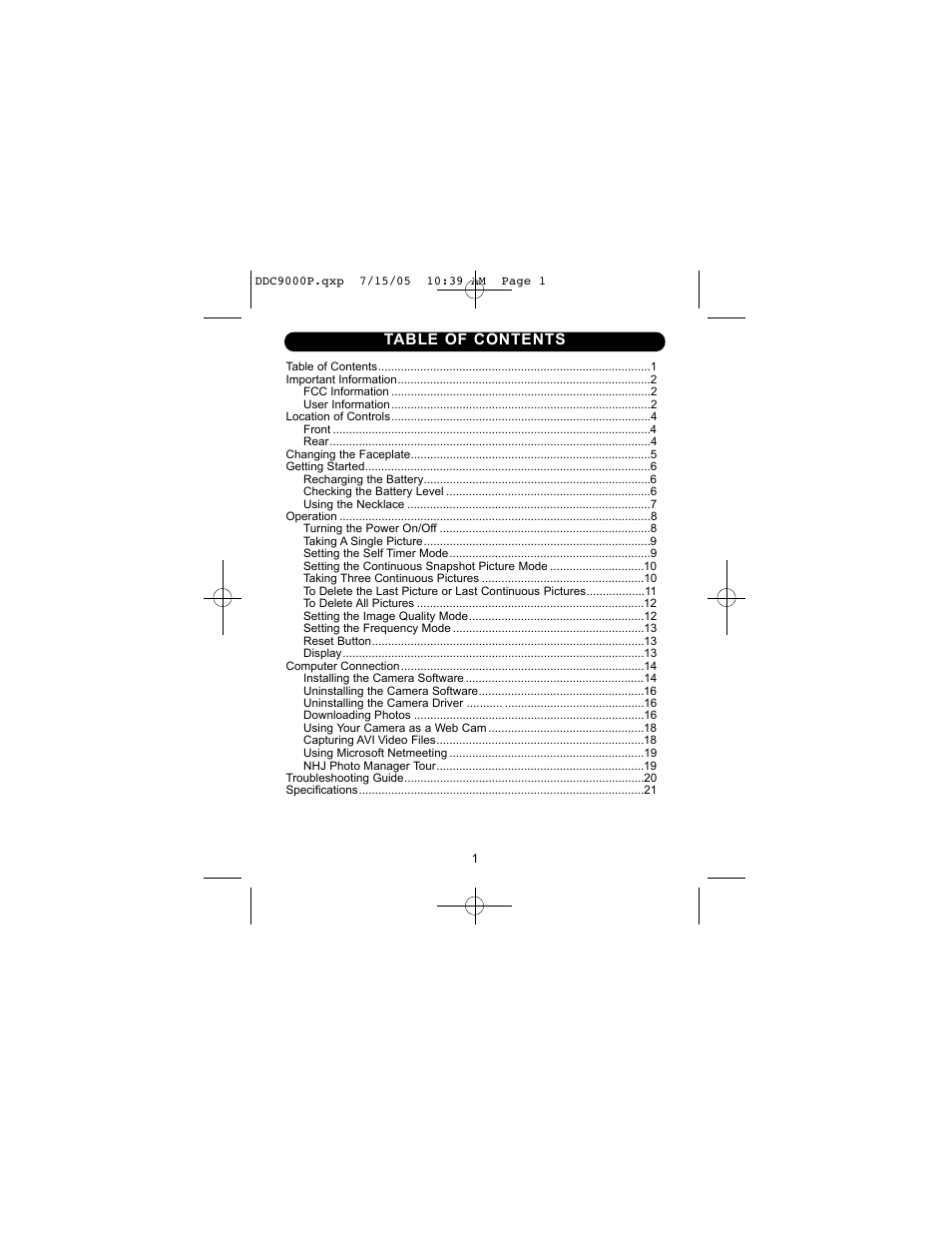 Disney DDC9000-P User Manual | Page 2 / 65