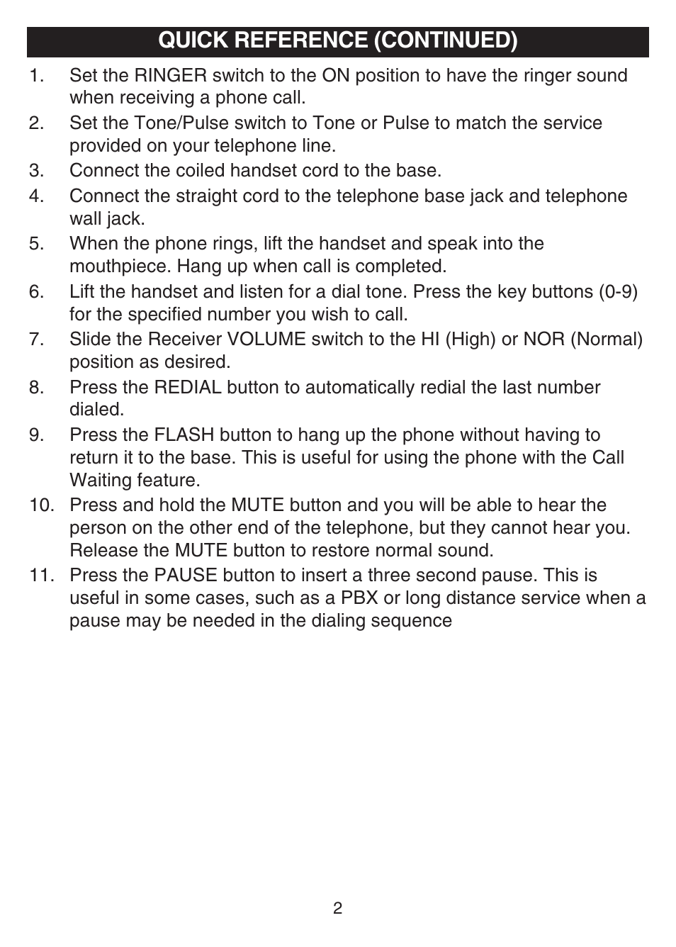 Quick reference (continued) | Disney DPH8010-P User Manual | Page 3 / 13