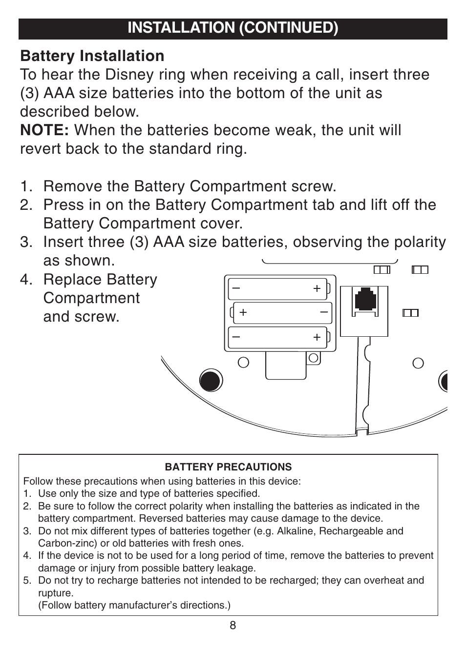 Disney DPH8010-P User Manual | Page 9 / 13