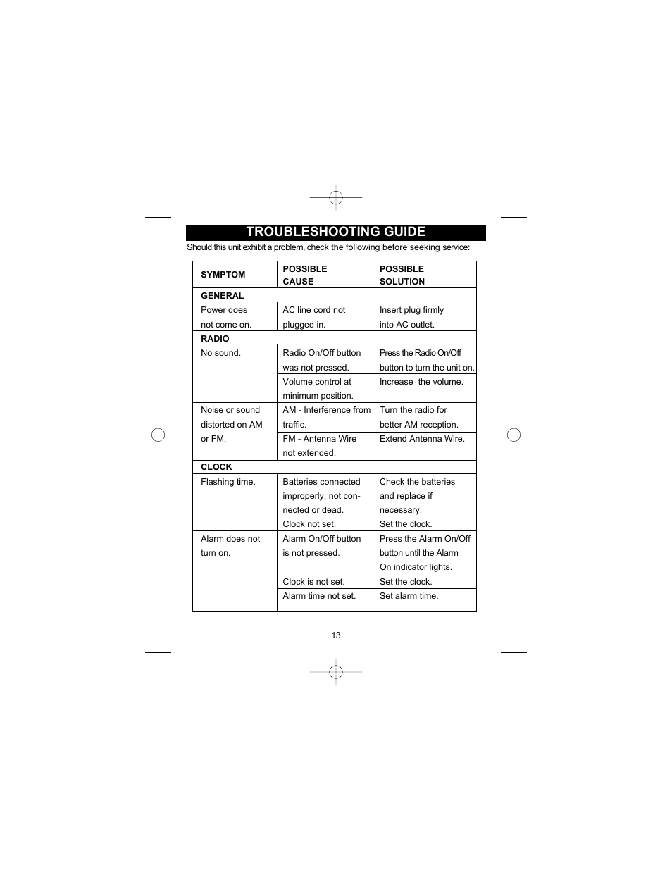 Troubleshooting guide | Disney DCR5000-P User Manual | Page 14 / 15