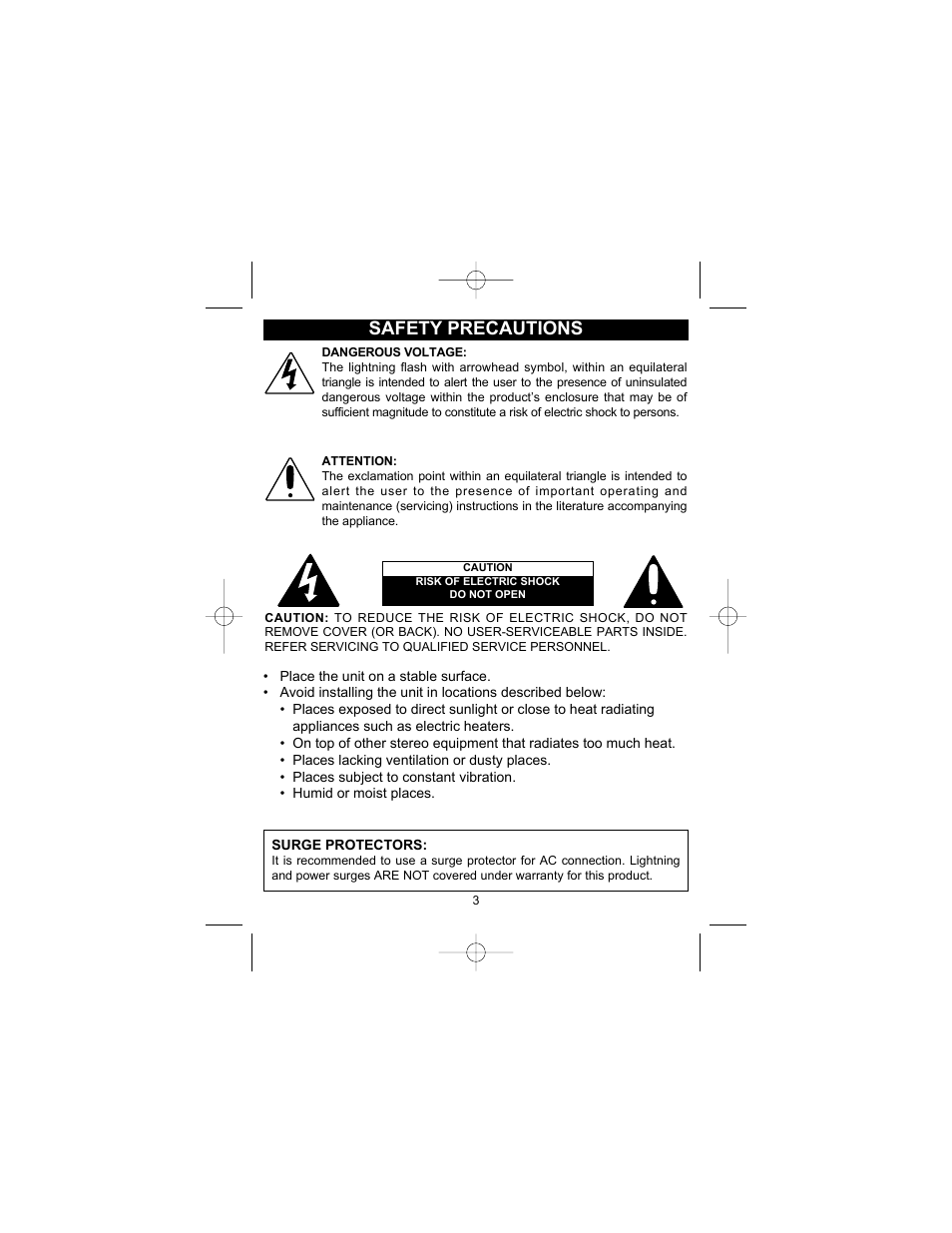 Safety precautions | Disney DCR5000-P User Manual | Page 4 / 15