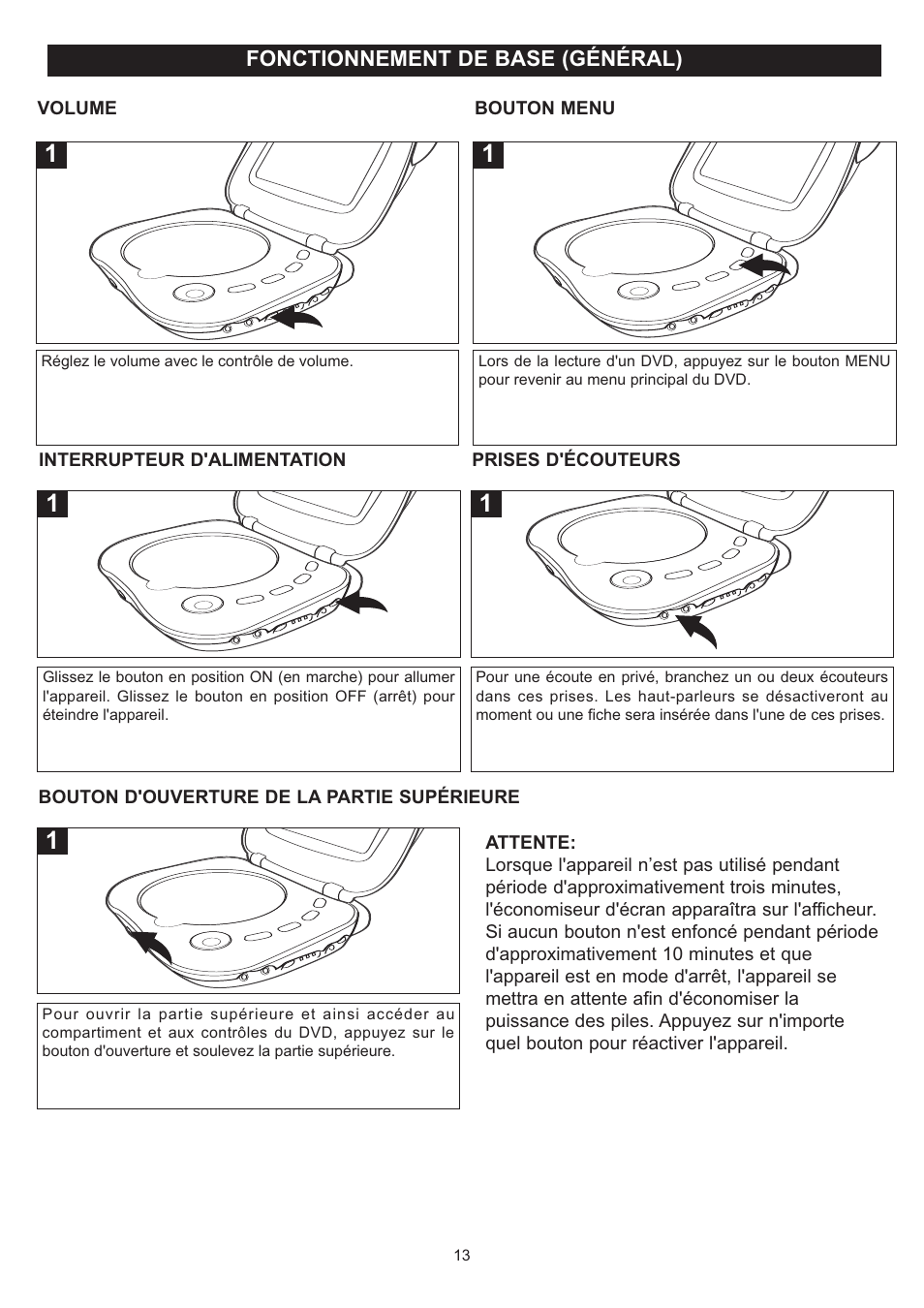 Fonctionnement de base (général) | Disney DP7000 User Manual | Page 56 / 66