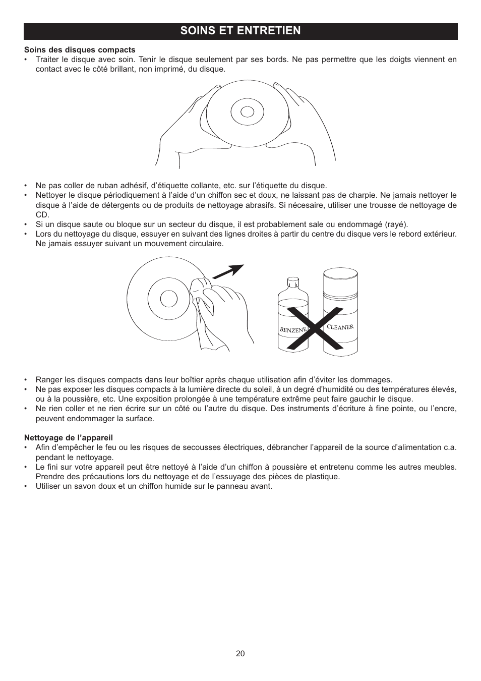 Soins et entretien | Disney DP7000 User Manual | Page 63 / 66