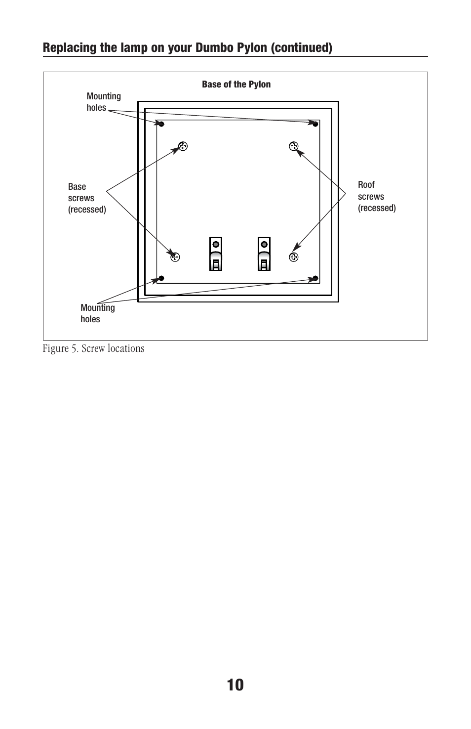 Replacing the lamp on your dumbo pylon (continued) | Disney 72-4131-250 User Manual | Page 10 / 12