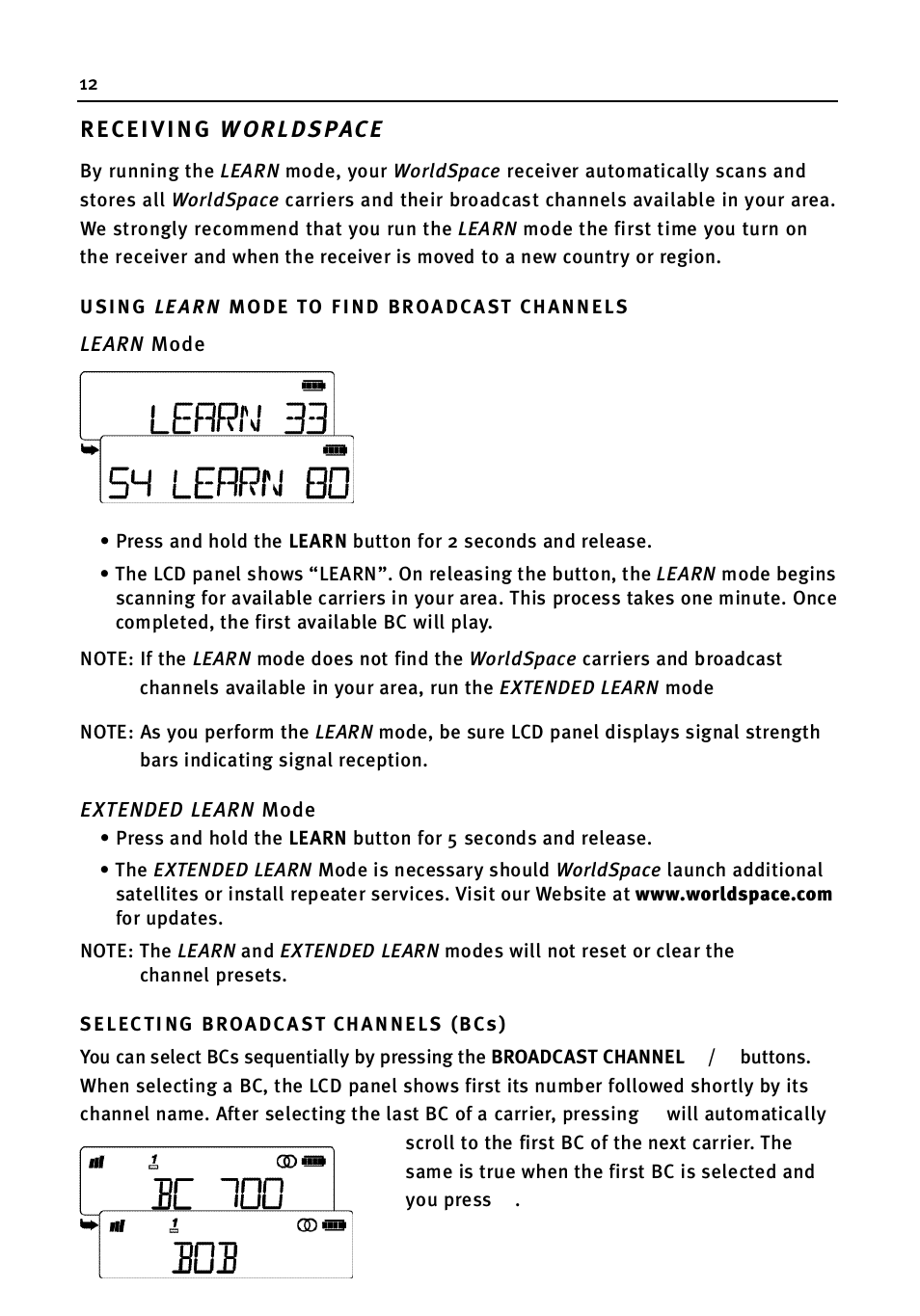 WorldSpace wssr-11 User Manual | Page 12 / 24