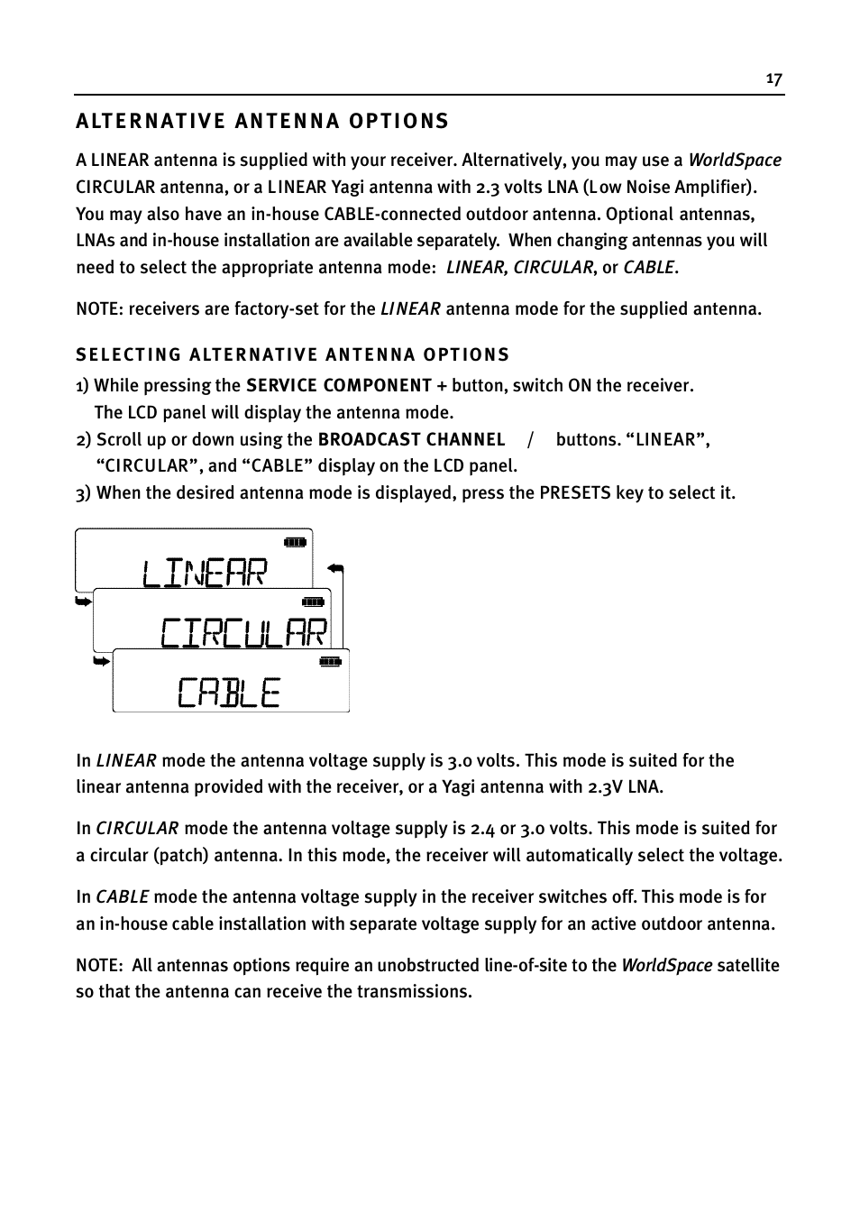 WorldSpace wssr-11 User Manual | Page 17 / 24