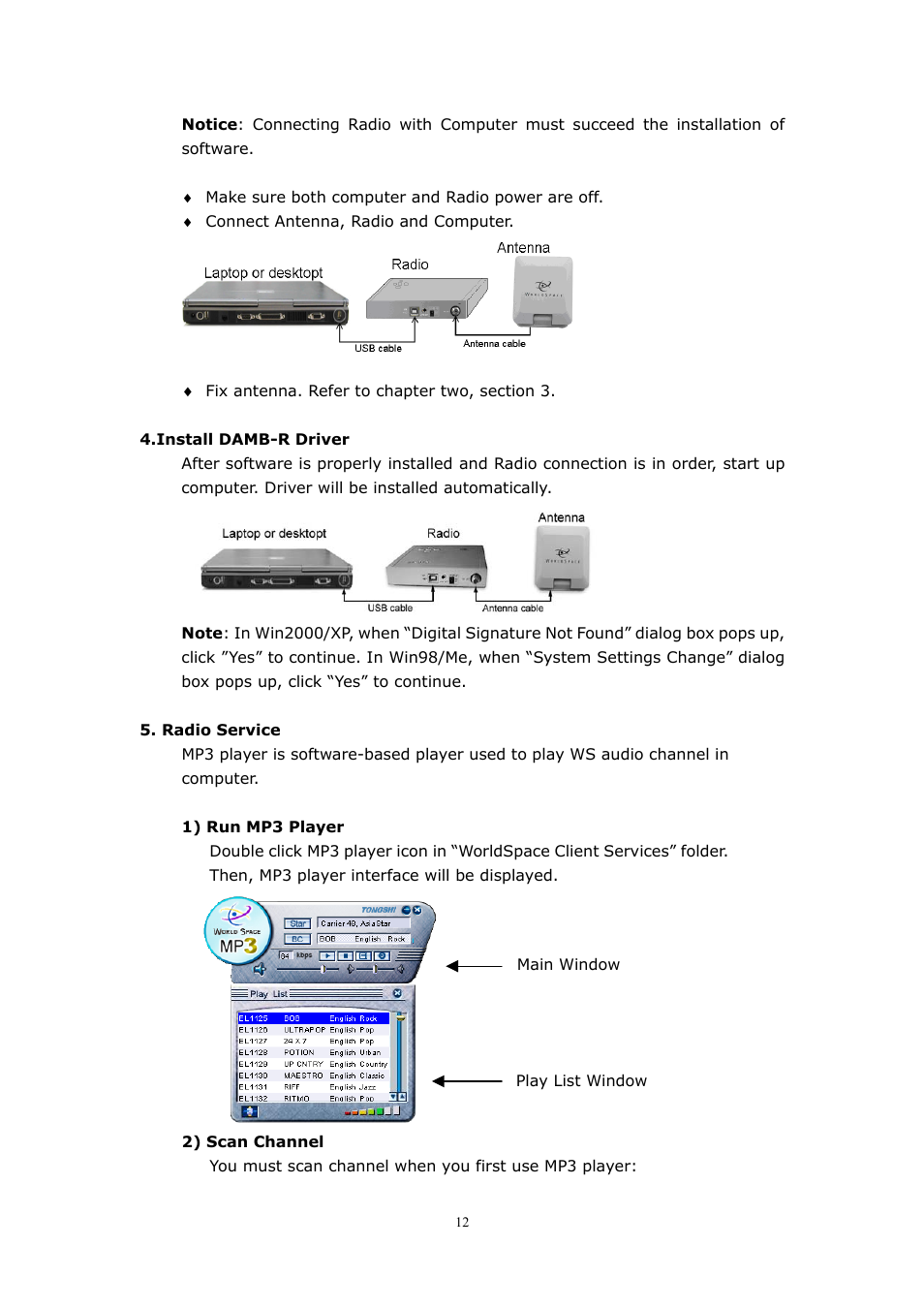 WorldSpace Radio TONGSHI User Manual | Page 12 / 24