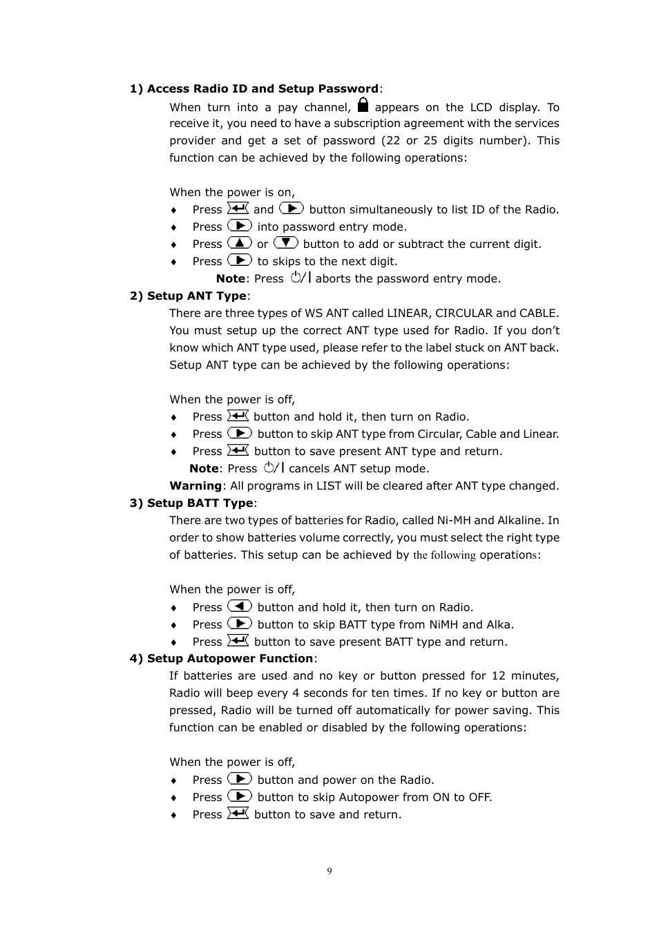 WorldSpace Radio TONGSHI User Manual | Page 9 / 24