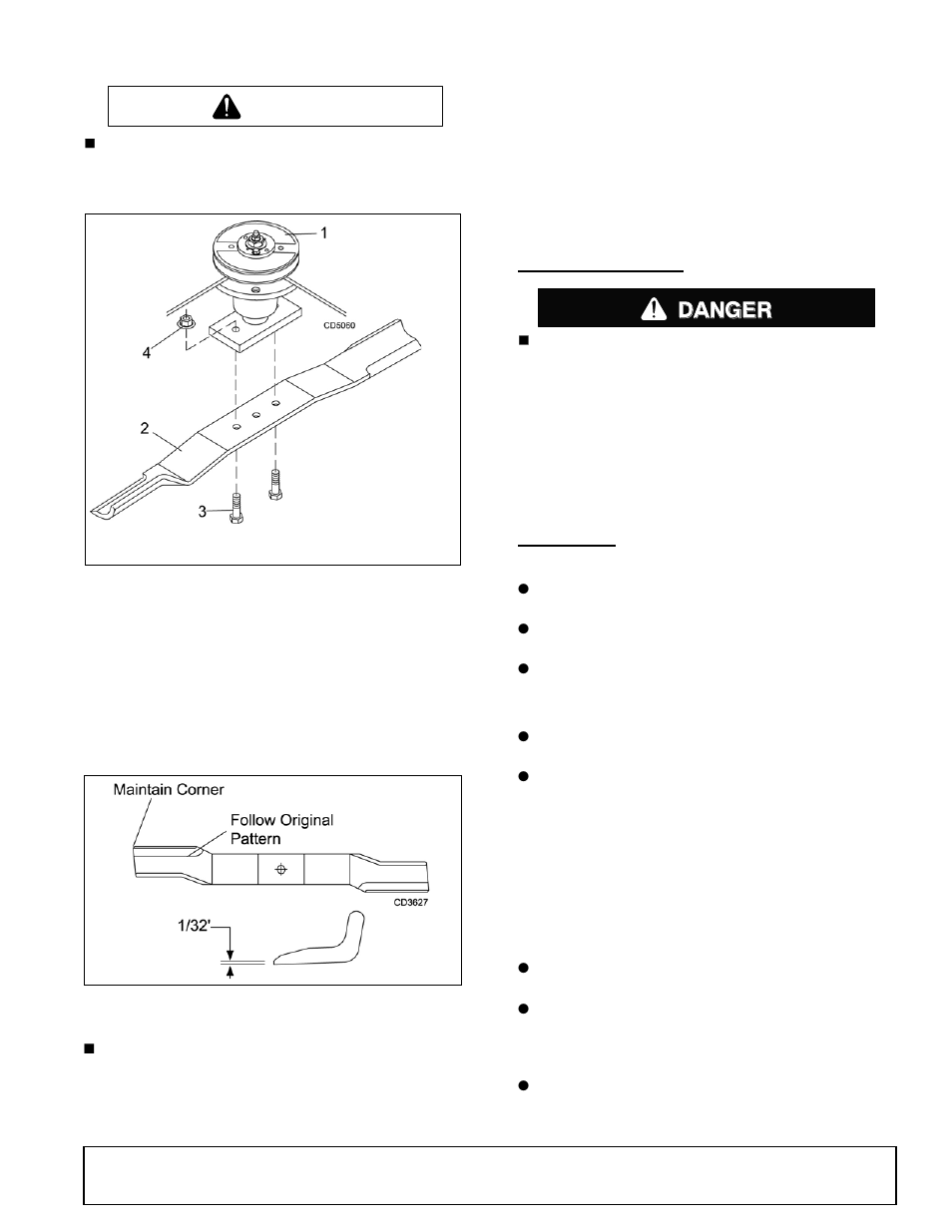 Owner service 19, Important, Caution | Danger | Woods Equipment PRD6000 User Manual | Page 19 / 50