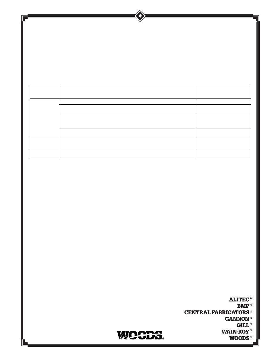 Warranty | Woods Equipment PRD6000 User Manual | Page 49 / 50