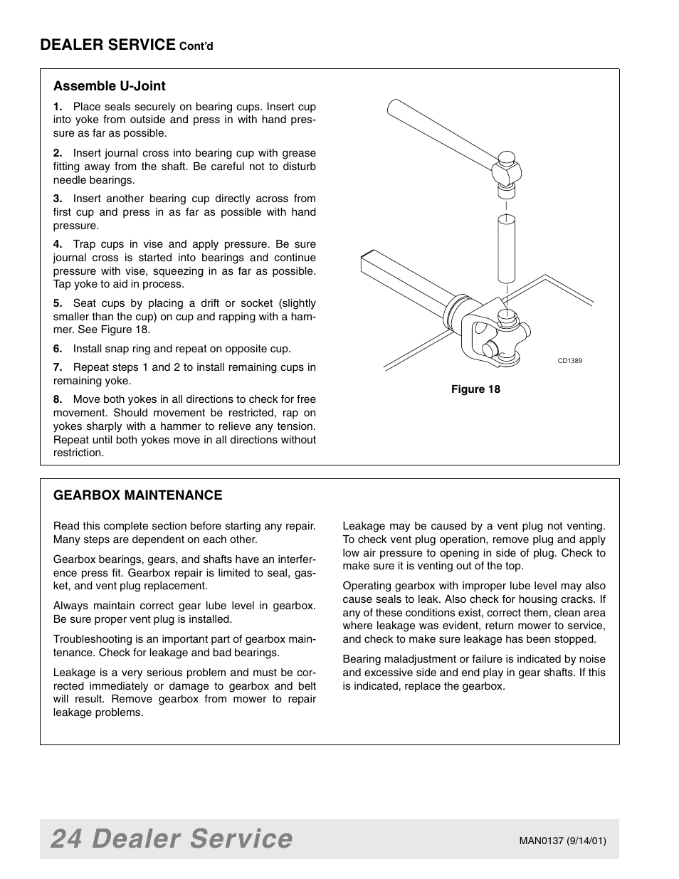 24 dealer service, Dealer service | Woods Equipment 7000 User Manual | Page 26 / 50