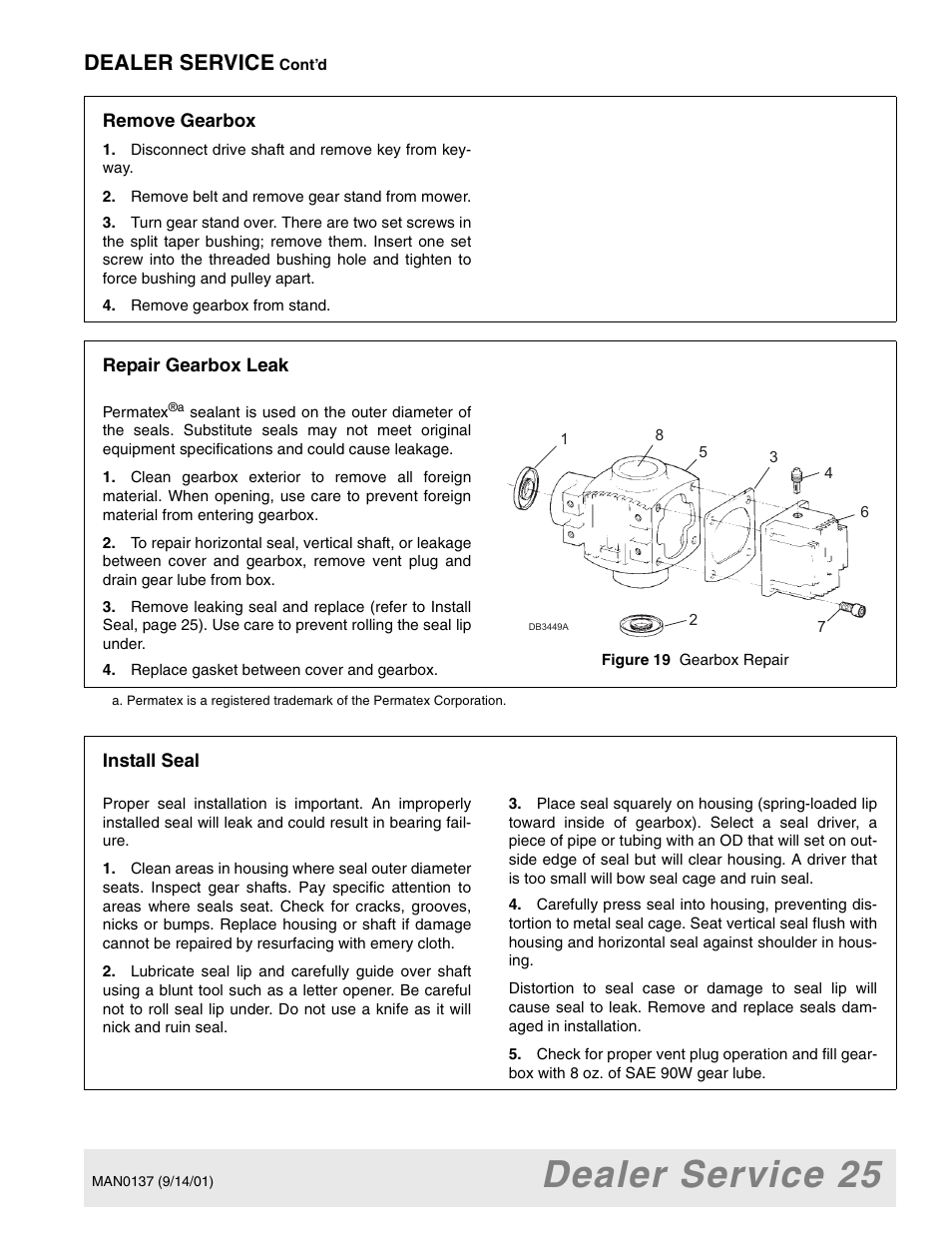 Dealer service 25, Dealer service | Woods Equipment 7000 User Manual | Page 27 / 50