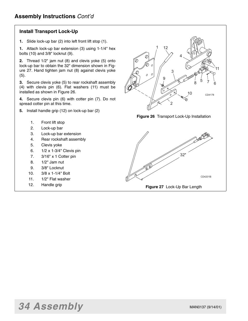 34 assembly, Cont’d, Assembly instructions | Woods Equipment 7000 User Manual | Page 36 / 50