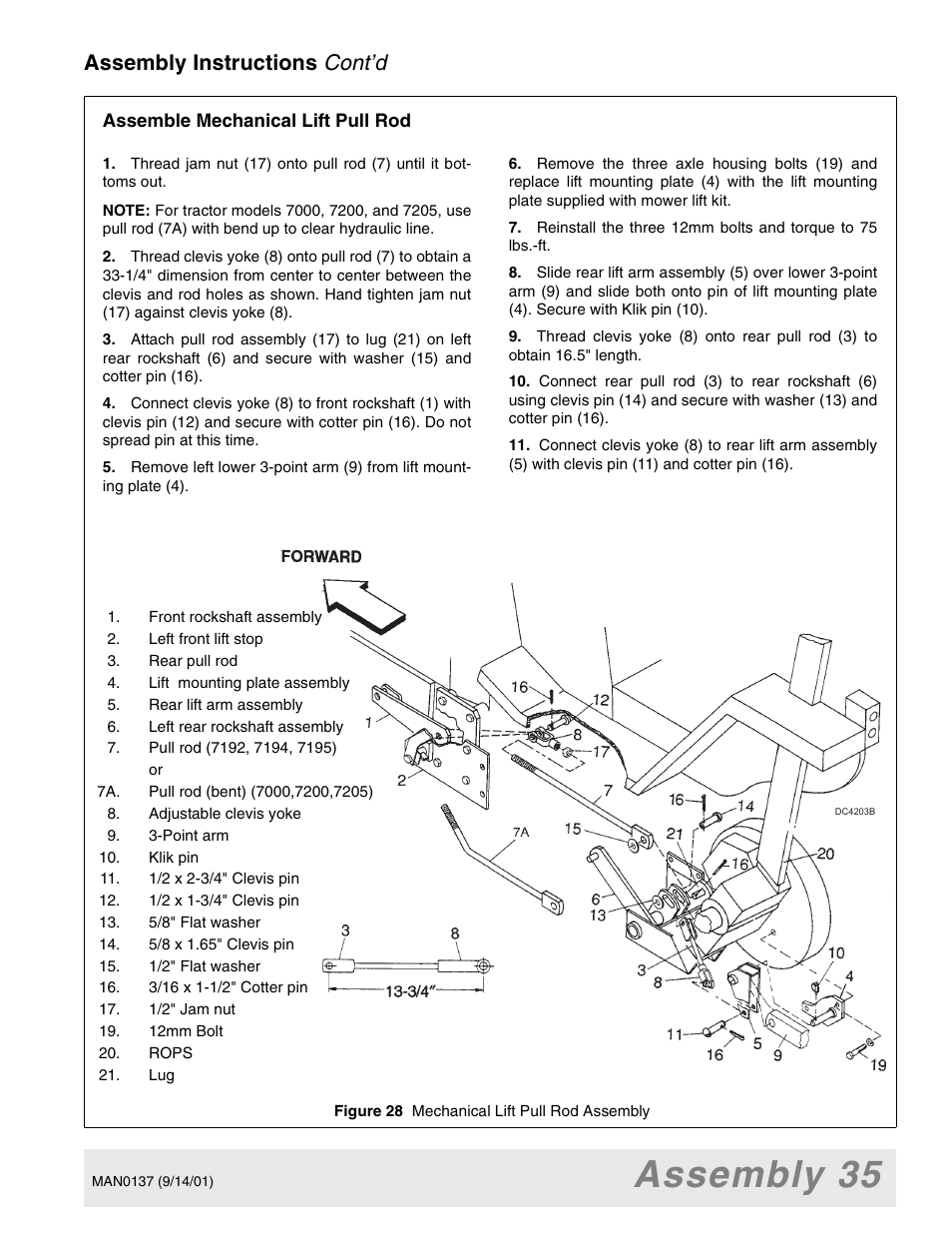 Assembly 35, Cont’d, Assembly instructions | Woods Equipment 7000 User Manual | Page 37 / 50