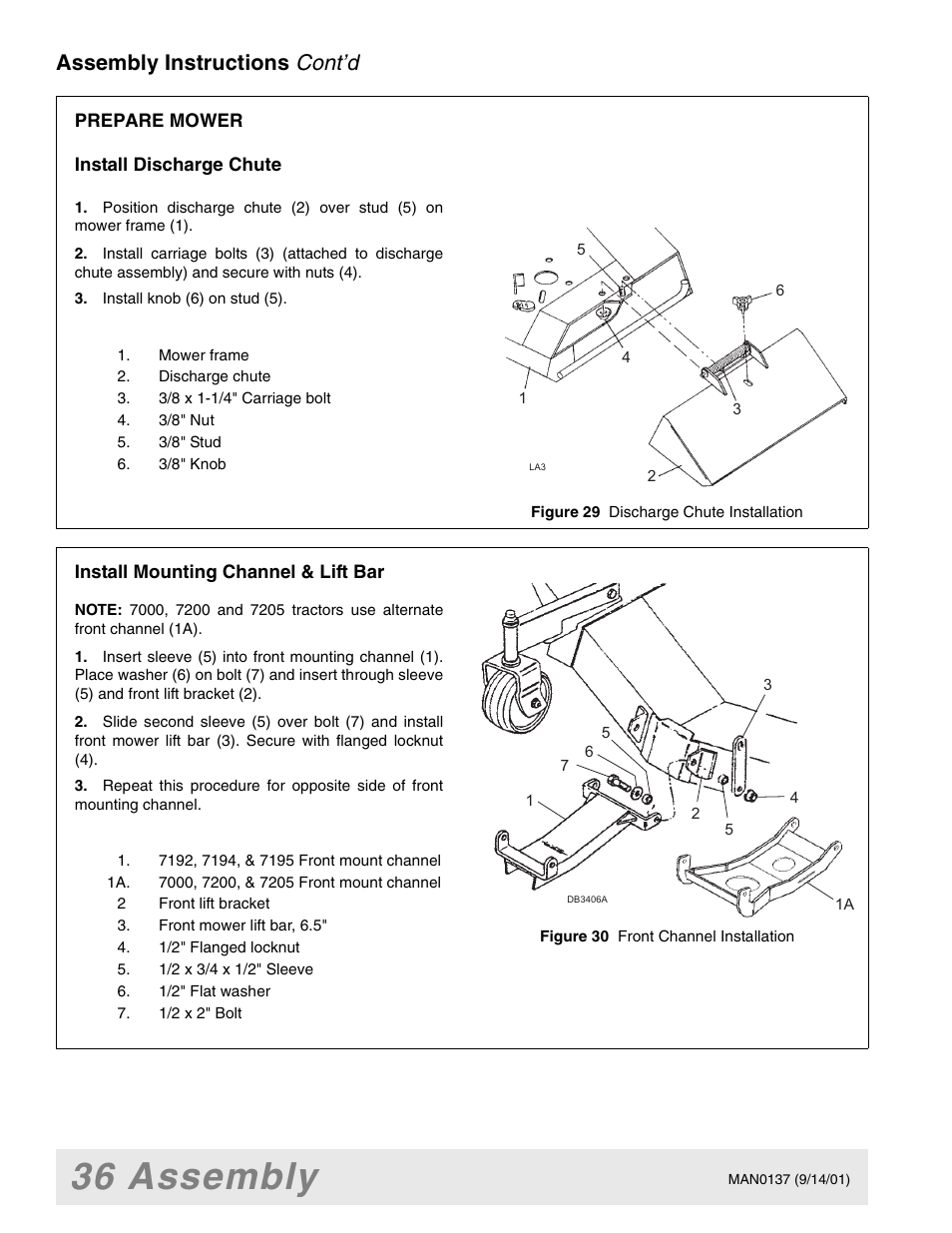 36 assembly, Cont’d, Assembly instructions | Woods Equipment 7000 User Manual | Page 38 / 50