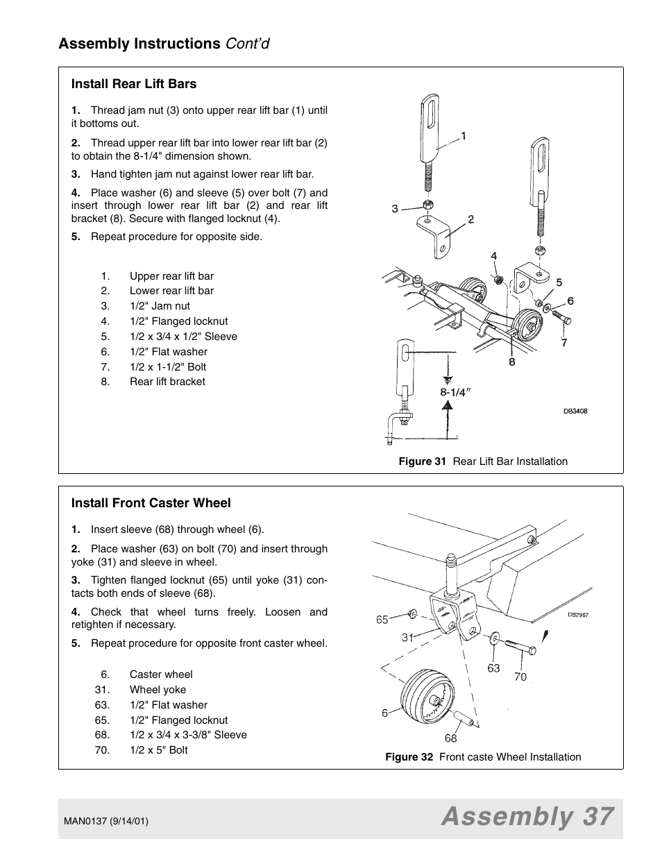 Assembly 37, Cont’d, Assembly instructions | Woods Equipment 7000 User Manual | Page 39 / 50