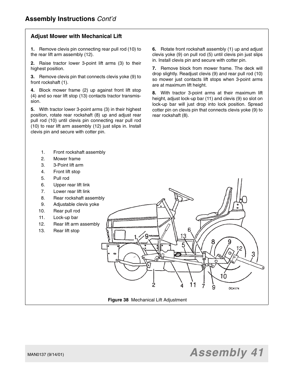 Assembly 41, Cont’d, Assembly instructions | Woods Equipment 7000 User Manual | Page 43 / 50