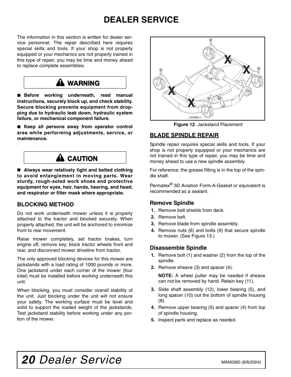 20 dealer service, Dealer service | Woods Equipment RDC54 User Manual | Page 22 / 40