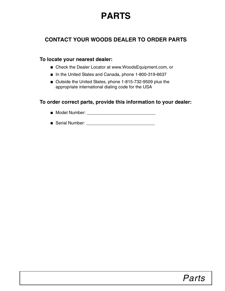 Parts | Woods Equipment RDC54 User Manual | Page 34 / 40