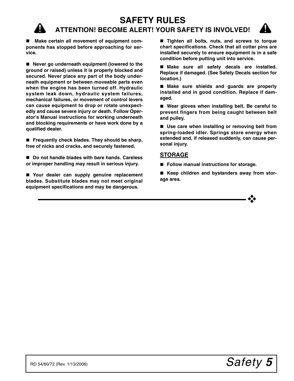 Safety 5, Safety rules | Woods Equipment RDC54 User Manual | Page 7 / 40