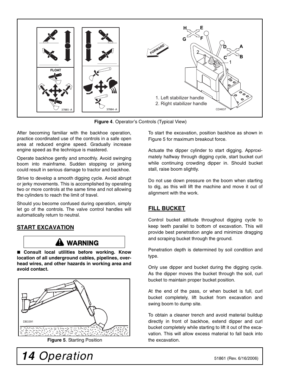 14 operation, Warning | Woods Equipment 1050 User Manual | Page 14 / 60