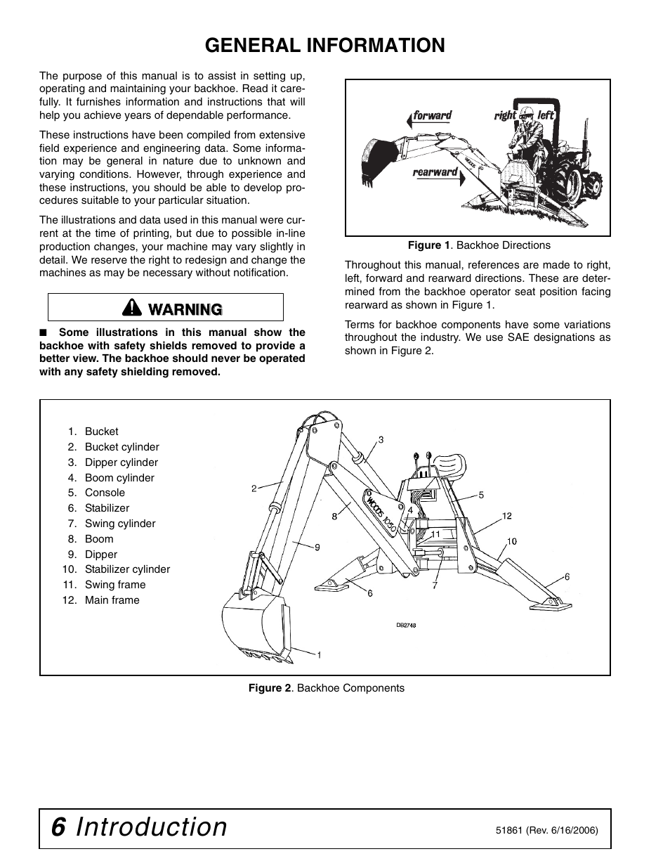 6 introduction, General information, Warning | Woods Equipment 1050 User Manual | Page 6 / 60