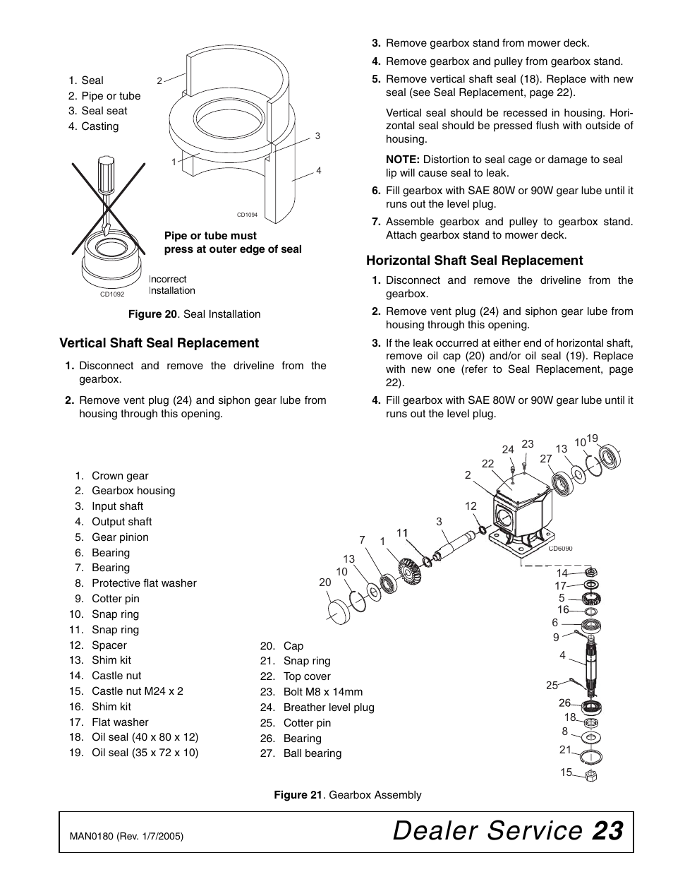 Dealer service 23 | Woods Equipment RD6000-2 User Manual | Page 25 / 48