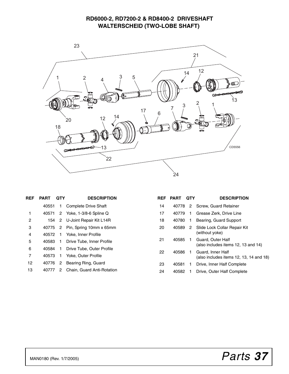 Parts 37 | Woods Equipment RD6000-2 User Manual | Page 39 / 48