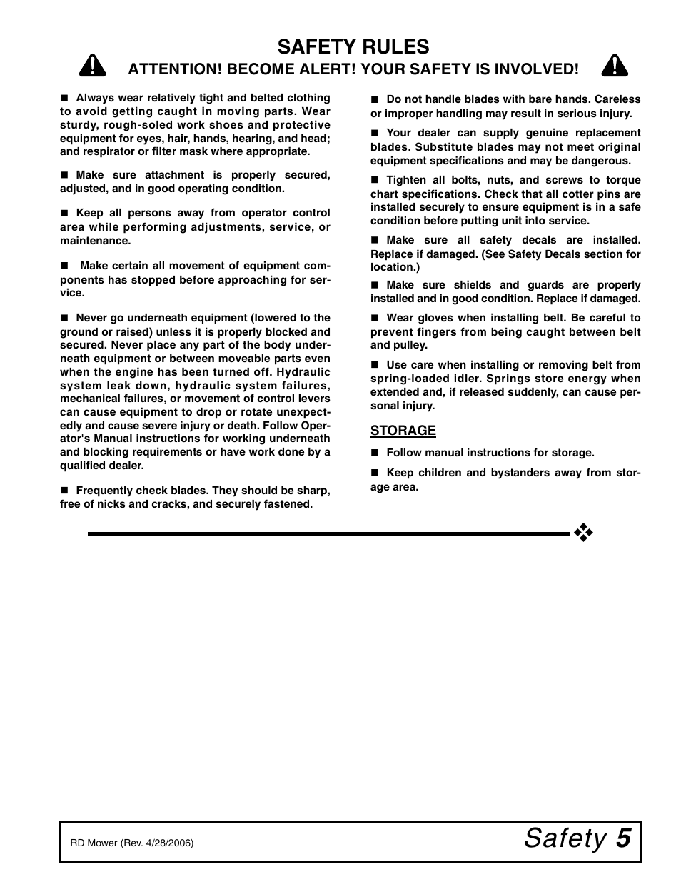 Safety 5, Safety rules | Woods Equipment RD6000-2 User Manual | Page 7 / 48