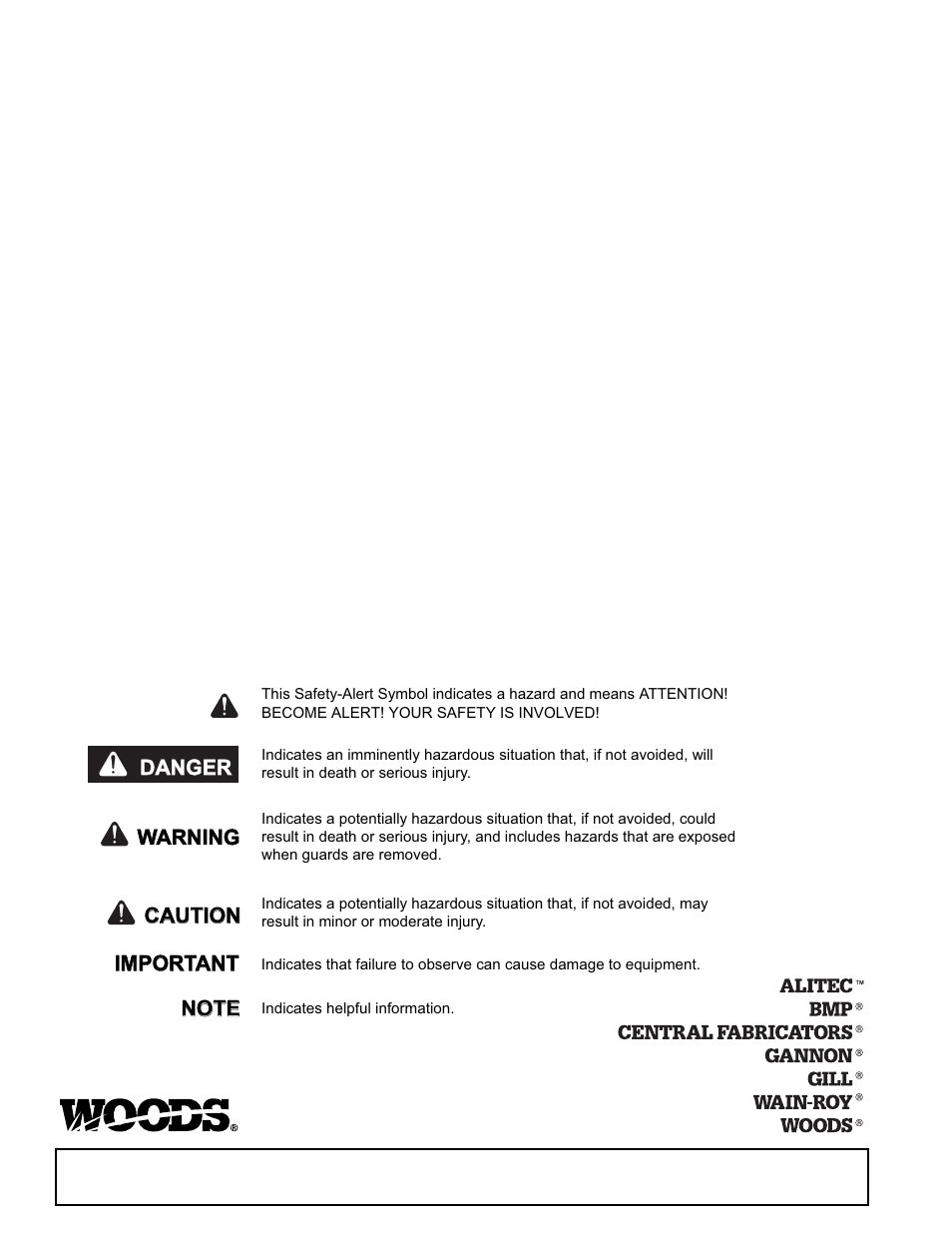 2 introduction, Caution | Woods Equipment RD72 User Manual | Page 2 / 48