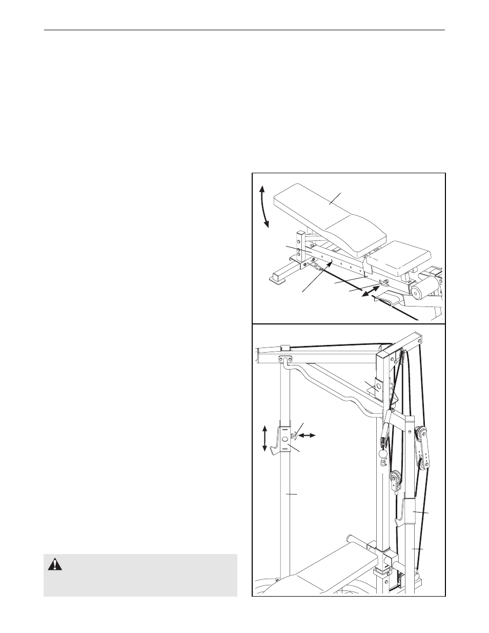 Warning, Adjustments | Weider WEBE29911 User Manual | Page 17 / 26