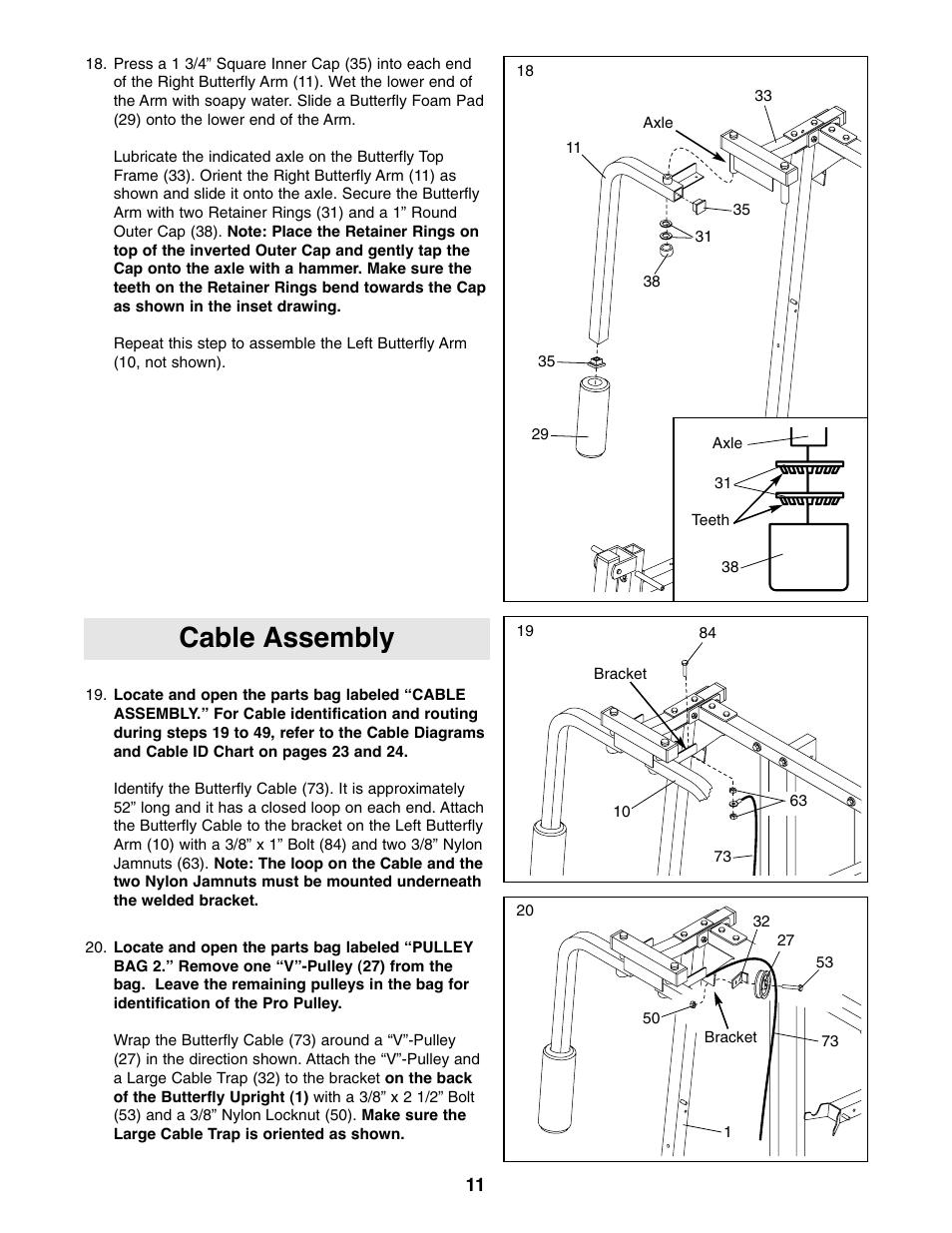 Cable assembly | Weider 9940 User Manual | Page 11 / 33