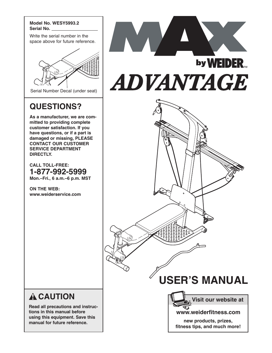 Weider WESY5993.2 User Manual | 24 pages