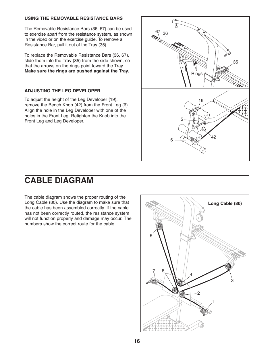 Cable diagram | Weider WESY5993.2 User Manual | Page 16 / 24