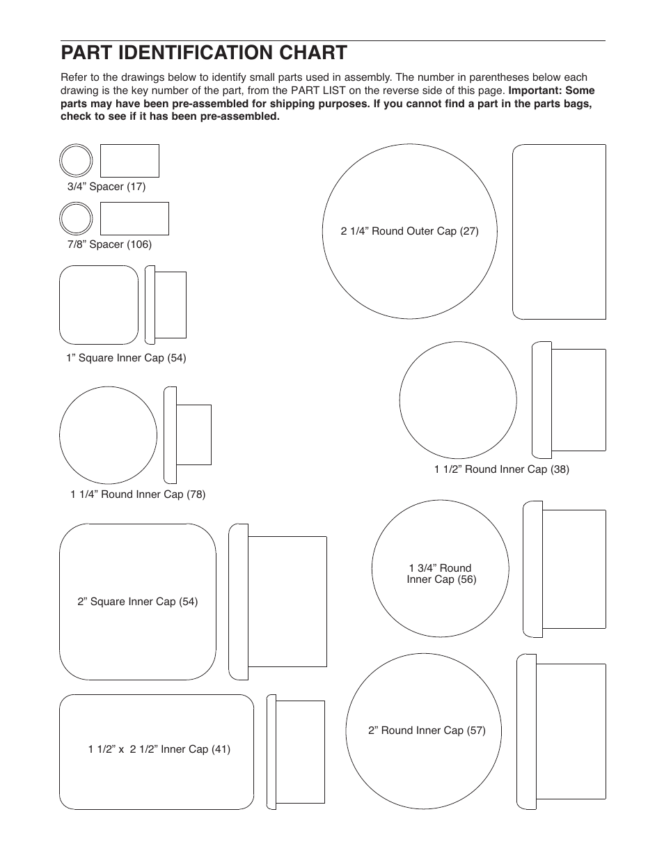 Part identification chart | Weider WESY5993.2 User Manual | Page 20 / 24