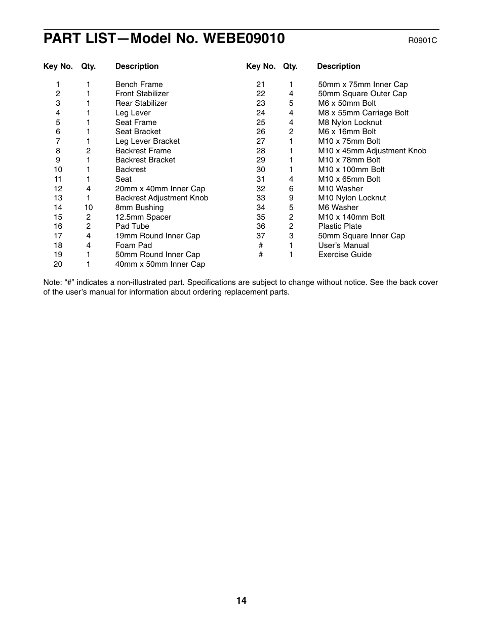 Weider Pro XT 10 User Manual | Page 14 / 16