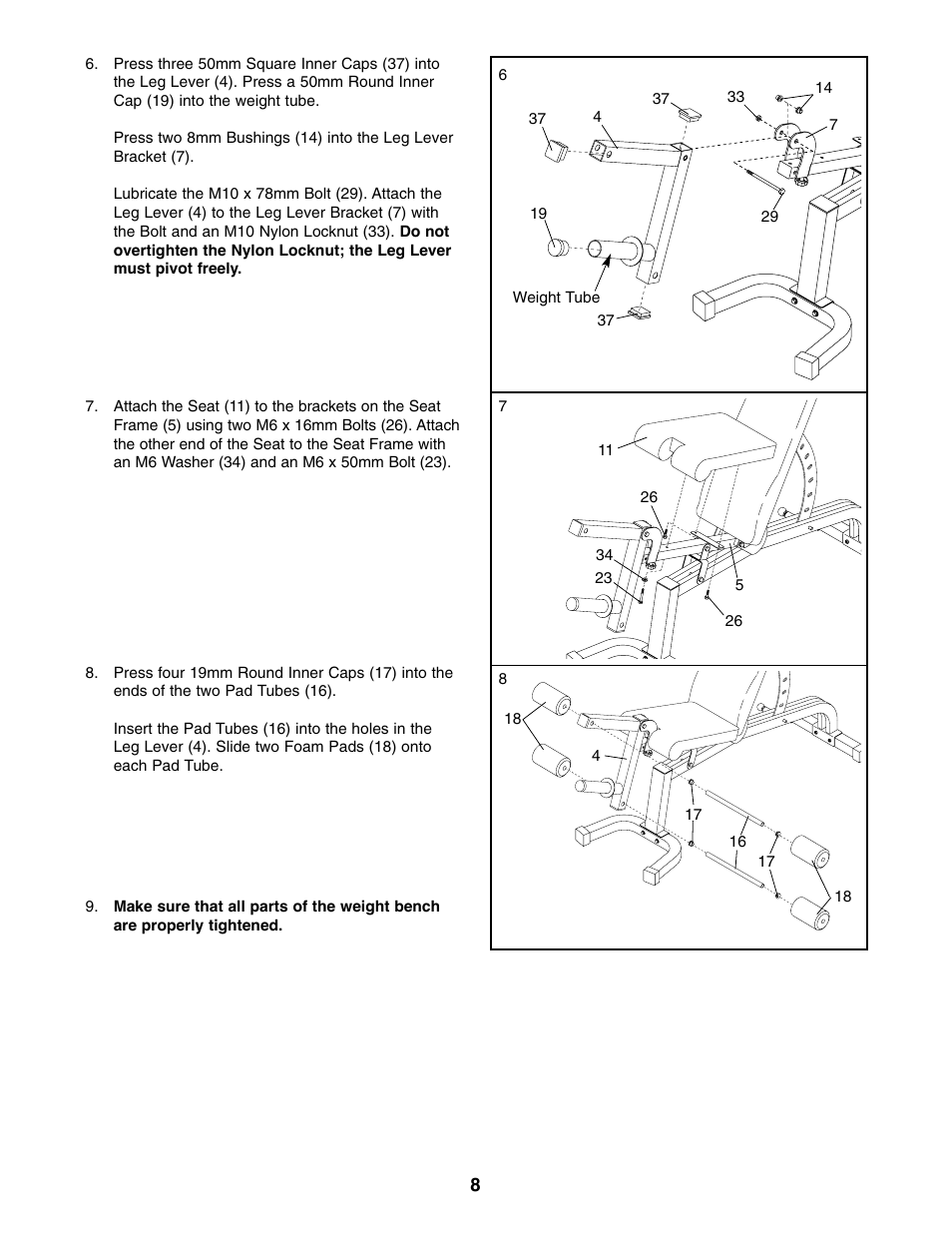 Weider Pro XT 10 User Manual | Page 8 / 16