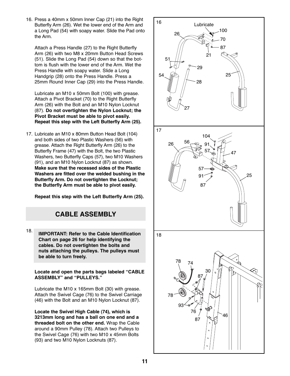 Cable assembly | Weider WESY39523 User Manual | Page 11 / 35