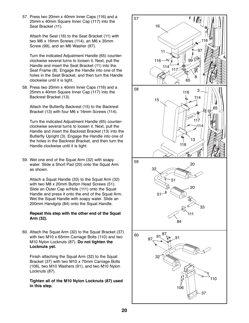 Weider WESY39523 User Manual | Page 20 / 35