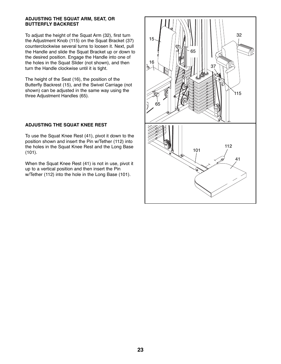Weider WESY39523 User Manual | Page 23 / 35