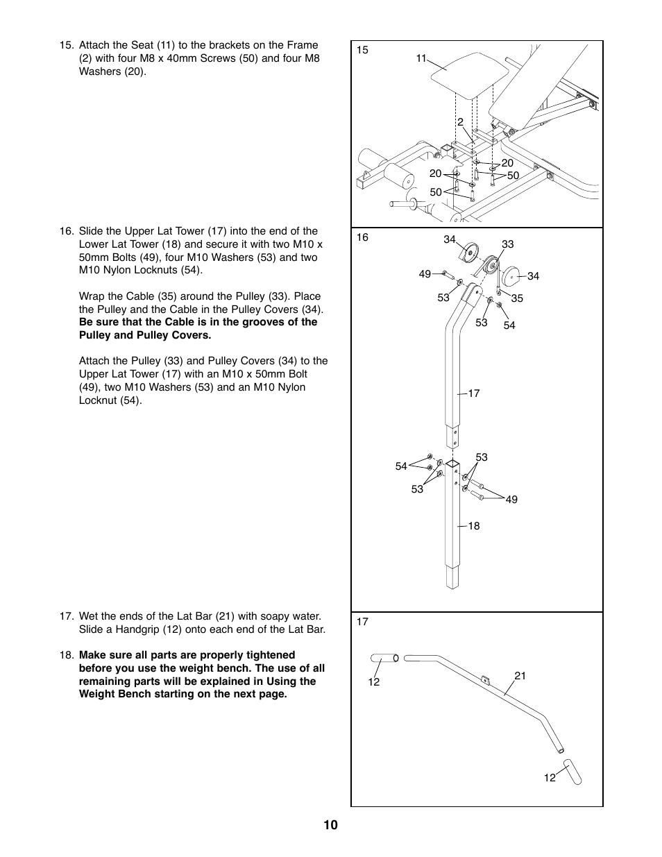 Weider 148 User Manual | Page 10 / 20