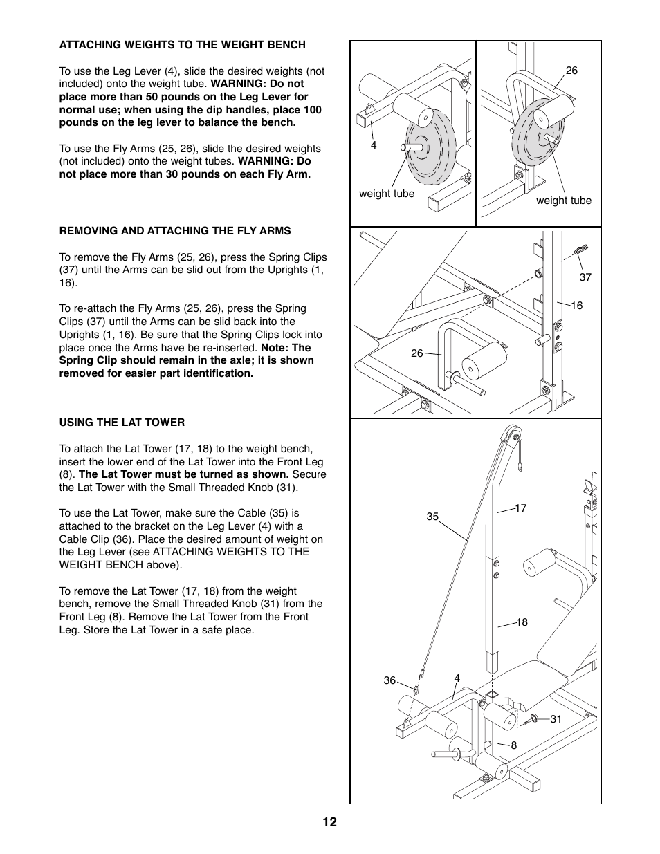 Weider 148 User Manual | Page 12 / 20