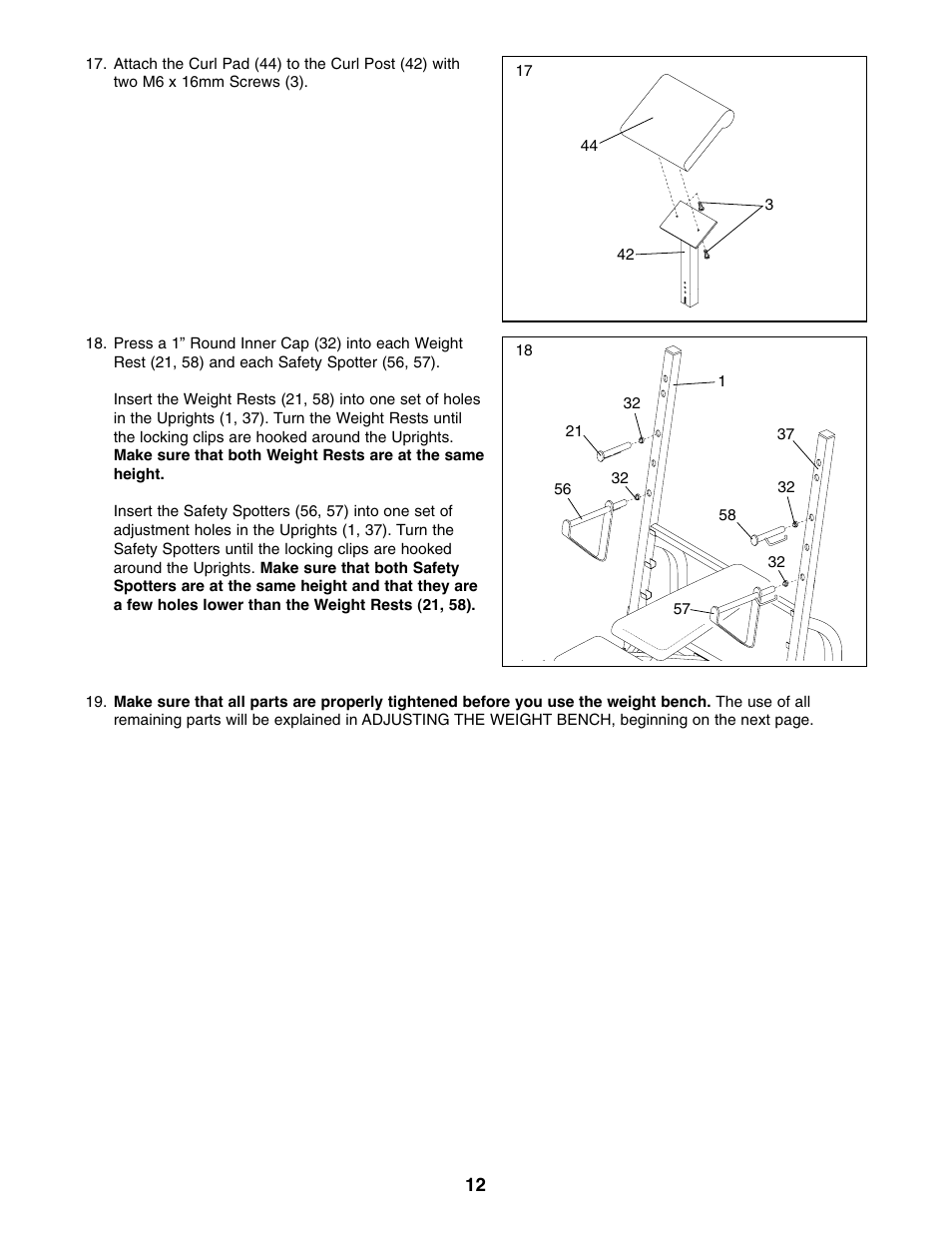 Weider WEBE44490 User Manual | Page 12 / 22