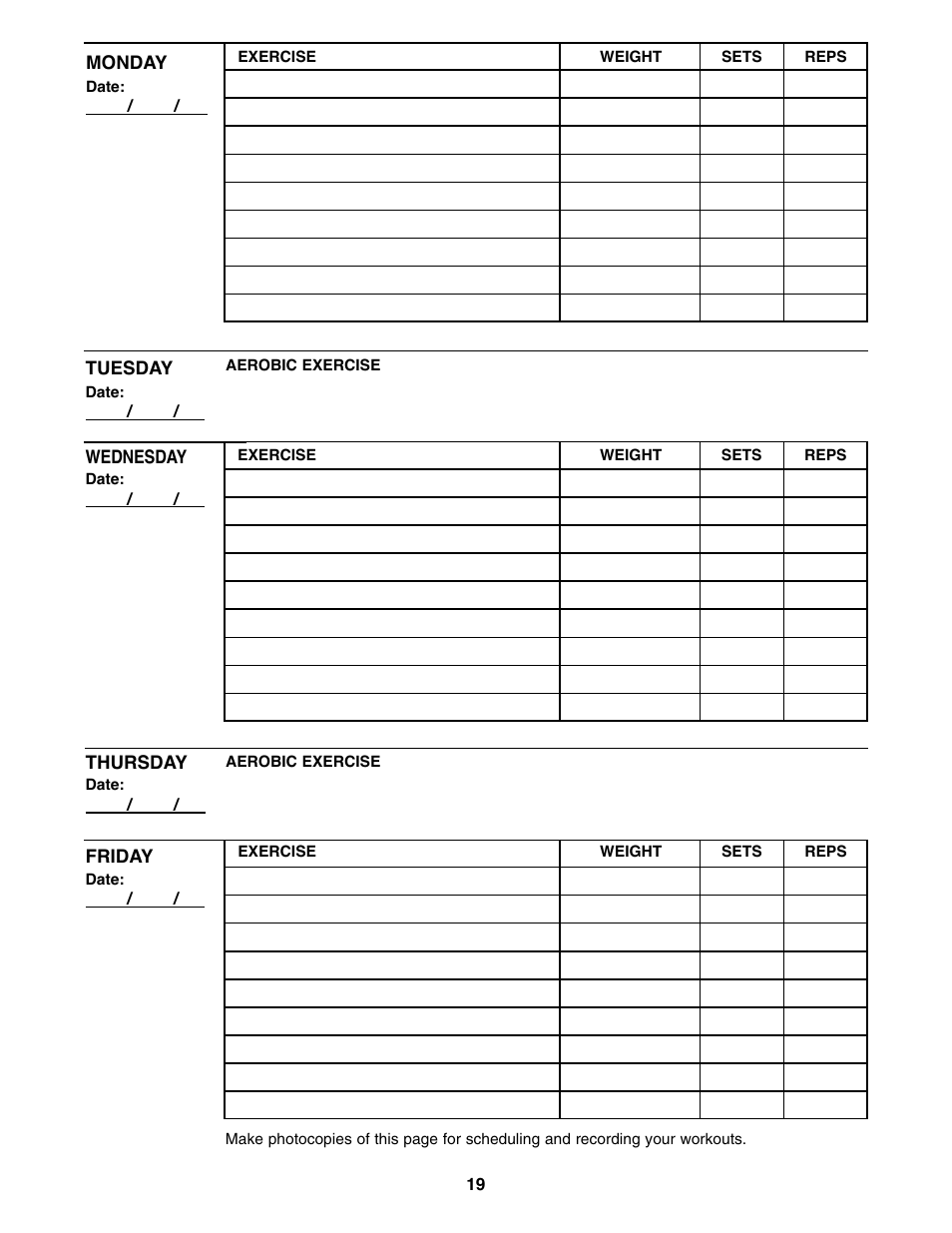 Weider WEBE44490 User Manual | Page 19 / 22