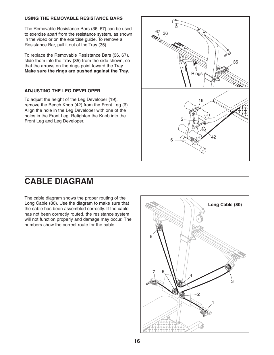 Cable diagram | Weider WESY5993.3 User Manual | Page 16 / 24