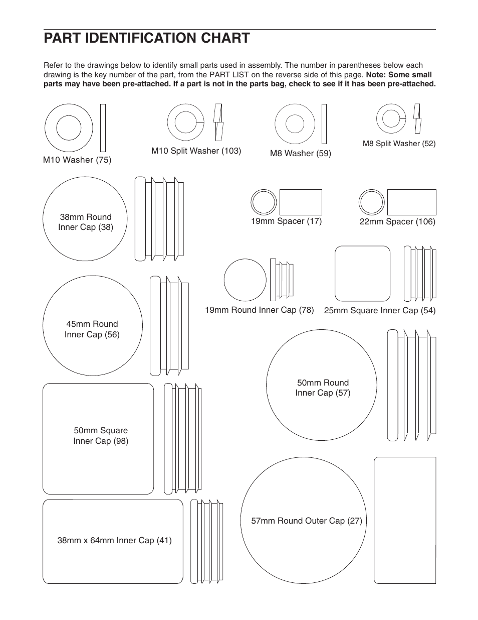 Part identification chart | Weider WESY5993.3 User Manual | Page 20 / 24