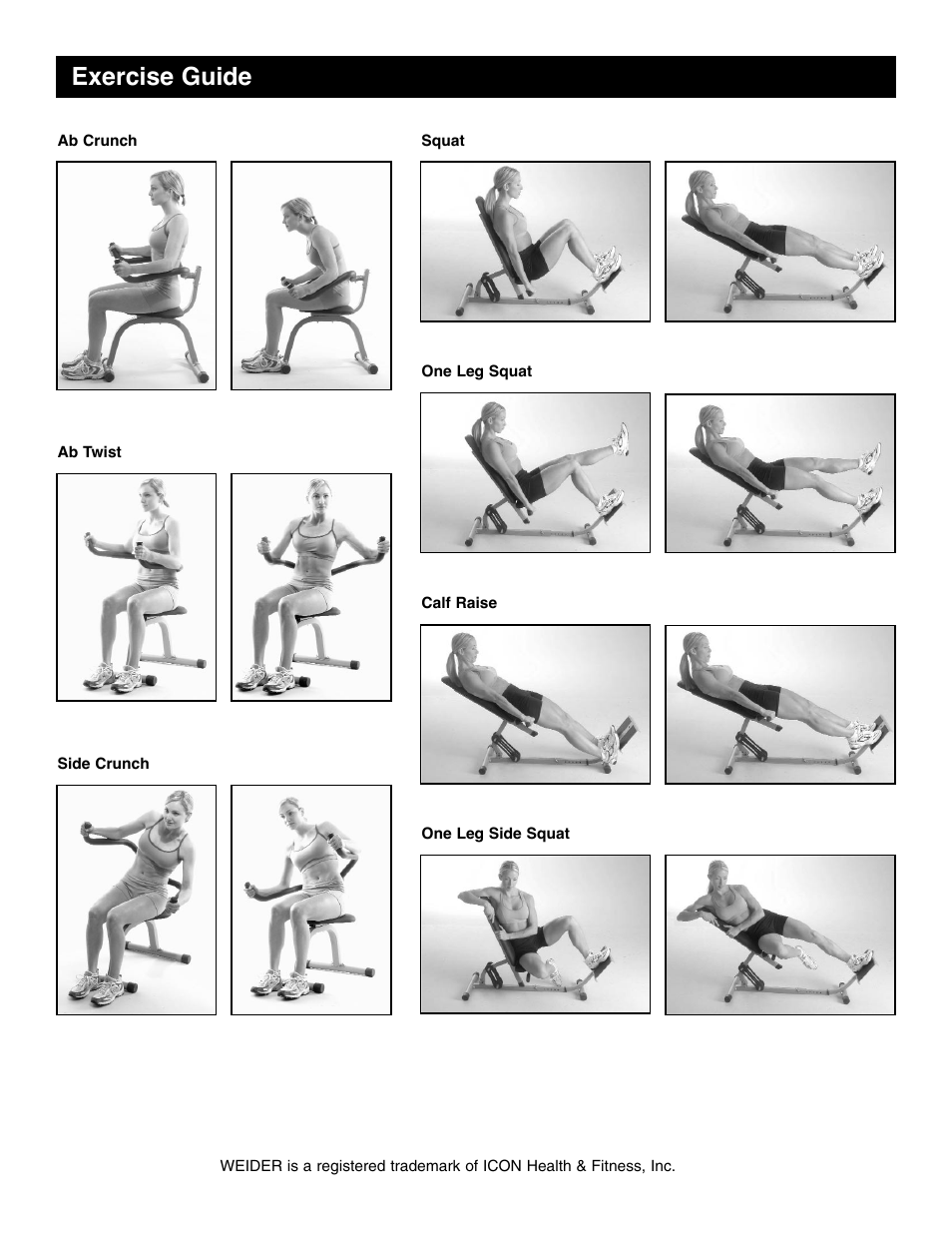 Exercise guide | Weider WEBE09910 User Manual | Page 5 / 8